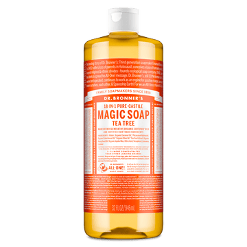 Dr. Bronner's Magic Soap - Tea Tree - Pure-Castile Liquid Soap - 32 oz  for face, body wash, hands