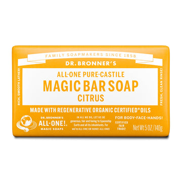 Dr. Bronner's Magic Bar Soap  Citrus - Pure-Castile Soap - 5 oz - for face, body, hands