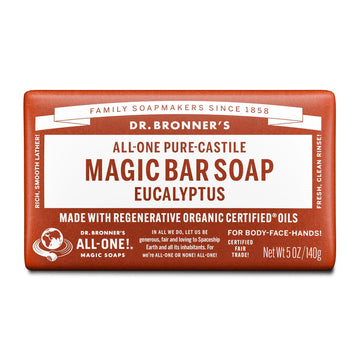Dr. Bronner's Magic Bar Soap  Eucalyptus - Pure-Castile Soap - 5 oz - for face, body, hands