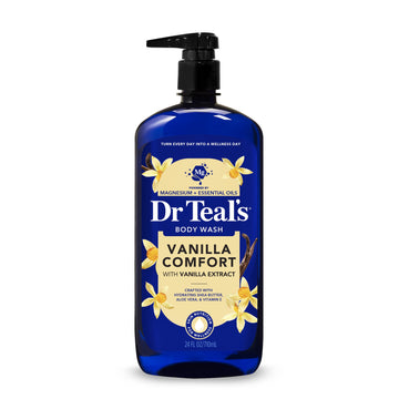 Dr Teal's Vanilla Comfort Body Wash with Pure Epsom Salt & Essential Oils, 24 fl oz