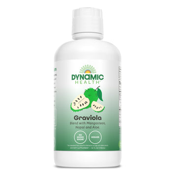Dynamic Health Graviola Blend | Juice Formulated with 100% Organic Graviola, Mangosteen, Aloe Vera & Nopal | Vegetarian, No Gluten or BPA | 32oz
