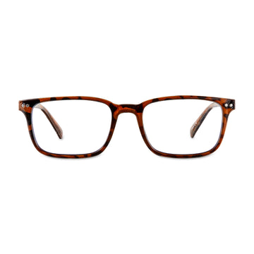 Equate Unisex Blue Light Square Glasses, Plastic Lens, Brown Tortoise Color, No Magnification, unisex