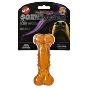 SPOT Play Strong Scent-Sations Rubber Bones for Dogs, for Aggressive Chewers up to 45lbs, Great for Puppies & Medium Breeds, Peanut Butter Flavored, 6in