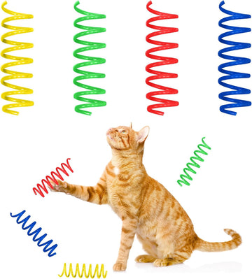 SPOT Colorful Cat Spring Toys, 3" Bouncy Coils for Indoor Cats & Kittens to Swat, Chase, Bite, Multi-Color, 10-Pack