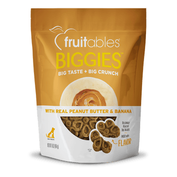 Fruitables Biggies Dog Biscuits | Crunchy Dog Biscuits Made with Pumpkin | Healthy Dog Treats Packed with | Free of Wheat, Corn and Soy | Peanut Butter & Banana | 16 Ounces