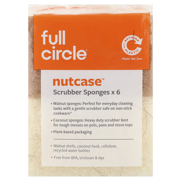 Full Circle Nutcase, Scrubber Sponges , 6 Count