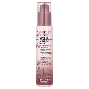 Giovanni 2chic, Frizz Be Gone, Leave-In Conditioning & Styling Elixir, Shea Butter + Sweet Almond Oil, 4 fl oz (118 ml)