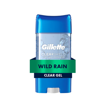 Gillette Antiperspirant and Deodorant for Men, Clear Gel Wild Rain Scent, 3.8 oz