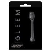 Gleem Electric Toothbrush Replacement Head, Soft, Black, 2 Count for Plaque Removal