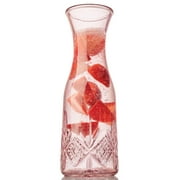 Godinger Carafe Pitcher, Water Pitcher, Wine Carafe, Glass Water Pitcher - Pink, 32oz, Dublin Collection