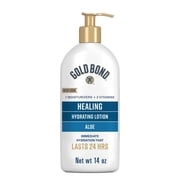 Gold Bond Healing Hydrating Lotion, 14 oz., Body Lotion With Aloe, Moisturizes, Immediate 24-Hour Hydration