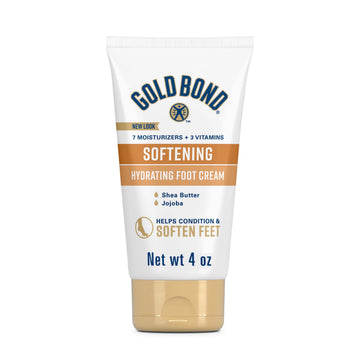 Gold Bond Softening Foot Cream, 4 oz., Foot Lotion with Shea Butter to Soften Rough and Dry Feet