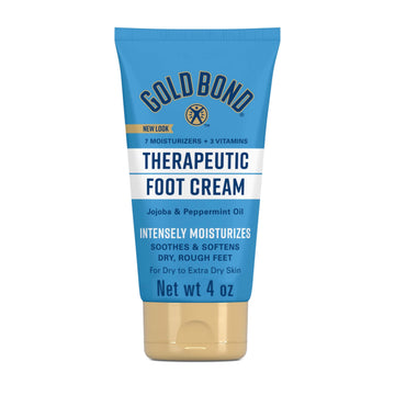 Gold Bond Therapeutic Foot Cream, 4 oz., With Jojoba and Peppermint Oil, Foot Moisturizer
