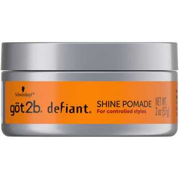 got2b Defiant Shine Pomade, 2 Fl Oz, High Shine Hair Styling Pomade for Men and Women, Creates Texture, Control & Light Hold, Tames Unruly Hair, Suitable for Short to Medium Styles