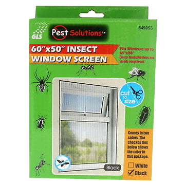Great Lakes -Insect Window Screen Exterior Interior Keep Critters Crawling Bug Spiders 60"x50" White