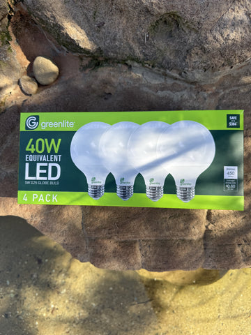 Greenlite 40W Equivalent G25 LED Globe Bulbs  5W Soft White  Decorative Vanity Bulbs  4 Pack