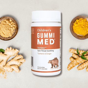 GummiMED Childrens, Soreez, Sore Throat Relief Gummies, 20-Count Jar, Turmeric & Ginger