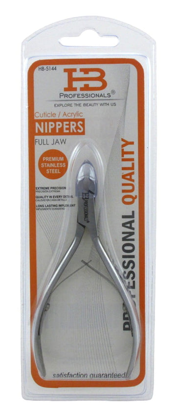 HB Professional Nippers Cuticle-Acrylic Full Jaw Stainless Steel (Pack of 3)
