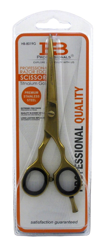 HB Professional Scissors Professional Razor Edge Gold Stainless (Pack of 3)