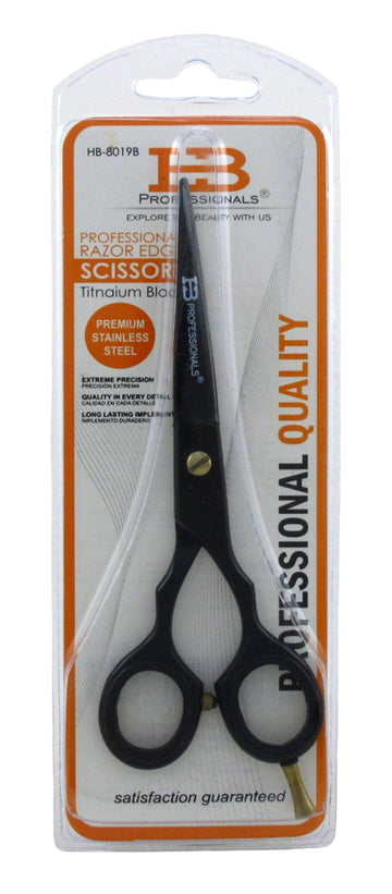 HB Professional Scissors Professional Razor Edge Titanium Black (Pack of 3)