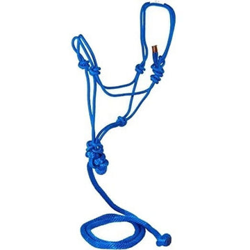 Hamilton Halter Company - Rope Halter With Lead Adult Horse- Blue Average - RHL AVBL