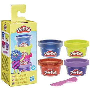 Hasbro Play-Doh Monster Mini Color 4-Pack of Modeling Compound with Glitter and Metallic Colors, 1-Ounce Cans, Non-Toxic