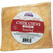 Health Extension Cheek Chew Beef Flavor (1pc) | Non GMO | All Life Stages | Hard Dog Chew | Durable Dog Chew | Beef Collagen | Ideal and Stomach Safe