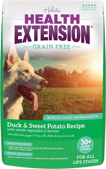 Health Extension Dry Dog Food Include Duck & Sweet Potato Recipe with Whole Vegetable & Berries (4Lb)