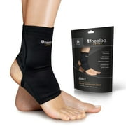 Heelbo Ankle Compression Sleeve and Compression Sock Made with Copper Infused Fibers and Breathable Fabric for Planter Fasciitis, Achilles Tendonitis or Arch Support, Black, Medium