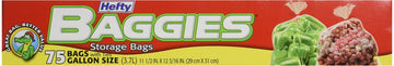 Hefty Baggies Gallon Size Storage Bags with Ties - 75 CT