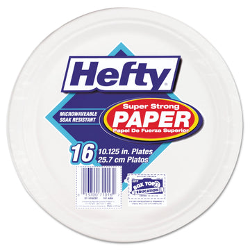 Hefty ECOSAVE Compostable Paper Plates, 10 1/8 Inch, 16 Count