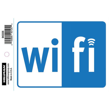 Hillman Group 843335 4 x 6 in. Blue & White Vinyl Wi-Fi Sign - 6 Piece