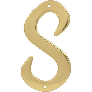 Hillman Group 847058 4 in. Brass Nail-On Traditional House Letter S -  3 Piece