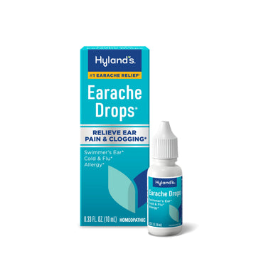 Hyland's Earache Drops, Natural Relief of Earaches & Clogging from Swimmers Ear, Colds, & Allergies, .33 fl oz