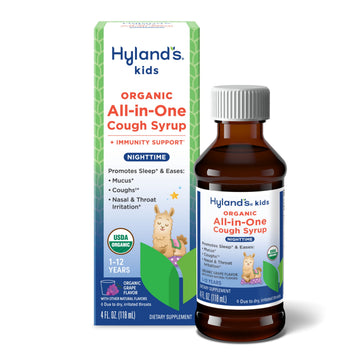 Hyland's Kids Organic All-in-One Cough Syrup, Ages 1-12, Nighttime, 4 fl oz