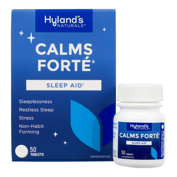 Hyland's Naturals Calms Forte' Sleep Aid Tablets, Natural Relief of Nervous Tension and Occasional Sleeplessness, 50 Easy To Swallow Tablets