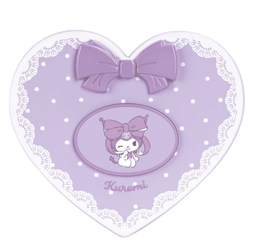 Impressions Vanity Kuromi Lovely Ribbon LED Heart Shaped Compact Mirror with Kurumi Artwork