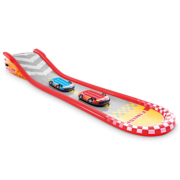 Intex 57167EP 18.5 Foot Long Inflatable Racing Fun Water Slide Track with 2 Surf Car Riders for Ages 6 and Up