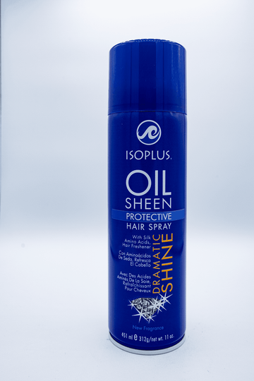 Isoplus Oil Sheen Protective Hair Spray with Silk Amino Acids for Dramatic Shine, 11.0 oz, Unisex