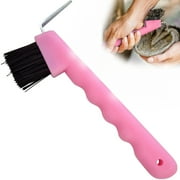 Jeffers Equine Hoof Pick & Brush for Horses, Pink – Durable Grooming Tool with Stiff Bristles & 4" Easy Grip Handle