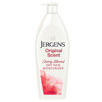Jergens Original Scent with Cherry Almond Body Lotion Moisturizer for Dry Skin, 21 oz