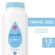 Johnson's Naturally Derived Cornstarch Powder for Baby & Toddler with Aloe & Vitamin E, 1.5 oz