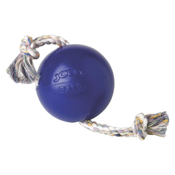 Jolly Pets Romp and Roll Dog Toy Ball with Durable Design, Blue, 4.5 in