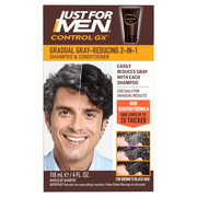 Just For Men Control GX Grey Reducing Shampoo, Gradual Hair Color with Keratin for Stronger Thicker and Healthier Hair, 4 fl oz - Pack of 1 (Packaging May Vary)