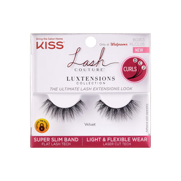 Kiss Lash Couture LuXtensions Collection False Eyelashes, Velvet - 1 Pair