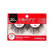 KISS i-ENVY 3D Collection False Eyelashes Single-Pack, Style 'Extreme 3D #43’, 1 Pair