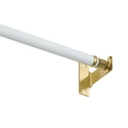 Kenney 7/16 inch Round Sash Curtain Rod with White Finish, 28-48 Inch Adjustable