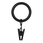 Kenney Clip Rings for 5/8" to 3/4" Diameter Curtain Rods, Black, Set of 14