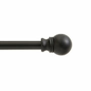 Kenney Davenport 48-86" Petite Café Adjustable Curtain Rod, 1/2" Dia., Matte Black