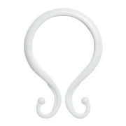 Kenney Rust-Proof Plastic Shower Curtain Double Hooks, Set of 12, White